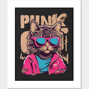 Pink Punk Cat Posters and Art